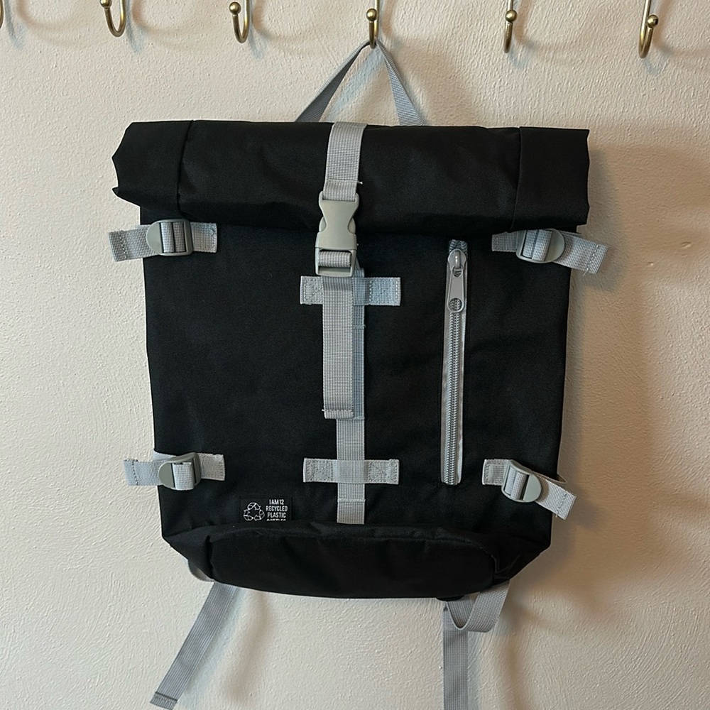 Recycled black backpack